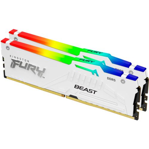 Память оперативная Kingston 64GB 6000MT/s DDR5 CL30 DIMM (Kit of 2) FURY Beast White RGB EXPO