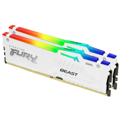 Память оперативная/ Kingston 64GB 5600MT/s DDR5 CL40 DIMM (Kit of 2) FURY Beast White RGB XMP