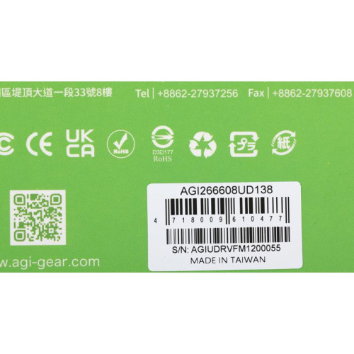 Оперативная память DDR4 8Gb 2666MHz AGi AGI266608UD138 UD138 RTL PC4-21300 DIMM 288-pin 1.2В Ret [AGI266608UD138]