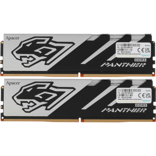Модуль памяти APACER DIMM DDR5-5200 32GB (16GBx2) AH5U32G52C5227BAA-2 Модуль памяти APACER DIMM DDR5-5200 32GB (16GBx2) AH5U32G52C5227BAA-2