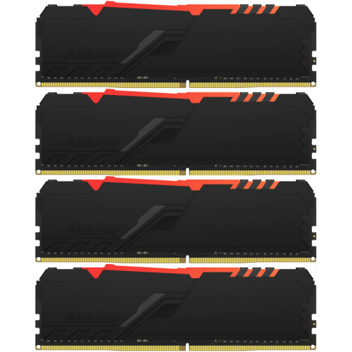 Память оперативная/ Kingston 32GB 2666MHz DDR4 CL16 DIMM (Kit of 4) FURY Beast RGB