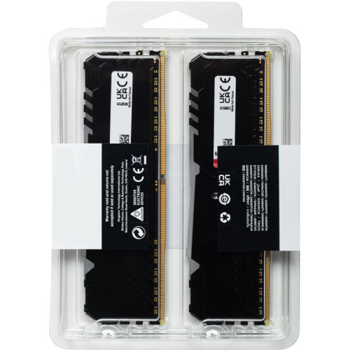 Память оперативная/ Kingston 16GB 3600MHz DDR4 CL17 DIMM (Kit of 2) FURY Beast RGB