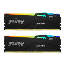 Память оперативная/ Kingston 16GB 5600MT/s DDR5 CL40 DIMM (Kit of 2) FURY Beast RGB XMP