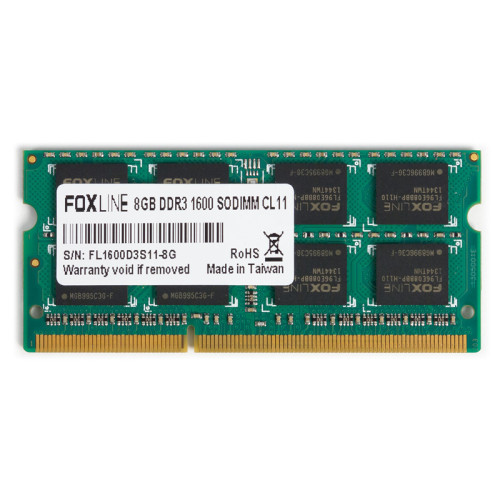 Память оперативная/ Foxline SODIMM 8GB 1600 DDR3 CL11 (512*8)