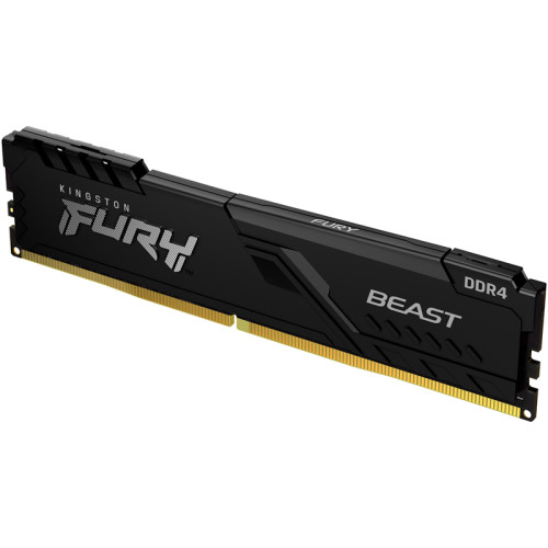 Память оперативная/ Kingston 16GB 2666MHz DDR4 CL16 DIMM 1Gx8 FURY Beast Black