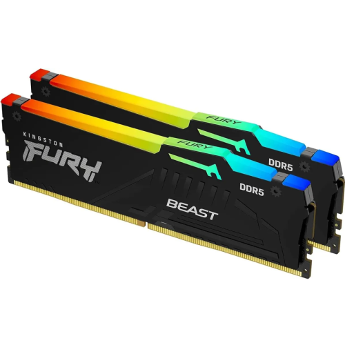 Память оперативная/ Kingston 64GB 6000MT/s DDR5 CL30 DIMM (Kit of 2) FURY Beast RGB XMP Память оперативная/ Kingston 64GB 6000MT/s DDR5 CL30 DIMM (Kit of 2) FURY Beast RGB XMP