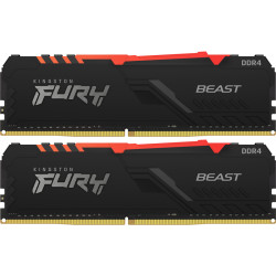 Память оперативная/ Kingston 16GB 2666MHz DDR4 CL16 DIMM (Kit of 2) FURY Beast RGB