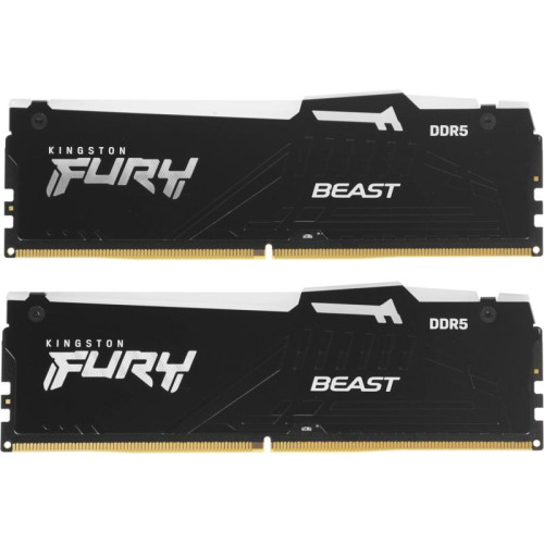 Оперативная память DDR5 2x16GB 6400MHz Kingston KF564C32BBEAK2-32 Fury Beast RGB RTL Gaming PC5-51200 CL32 DIMM 288-pin 1.4В kit single rank с радиатором Ret