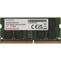 Оперативная память DDR4 16Gb 3200MHz A-Data AD4S320016G22-SGN RTL PC4-25600 CL22 SO-DIMM 260-pin 1.2В single rank Ret [AD4S320016G22-SGN]