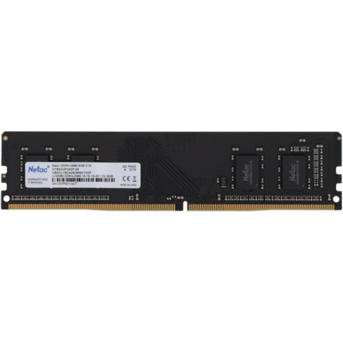 Оперативная память DDR4 8Gb 2666MHz Netac NTBSD4P26SP-08 Basic RTL PC4-21300 CL19 DIMM 288-pin 1.2В single rank Ret [NTBSD4P26SP-08]