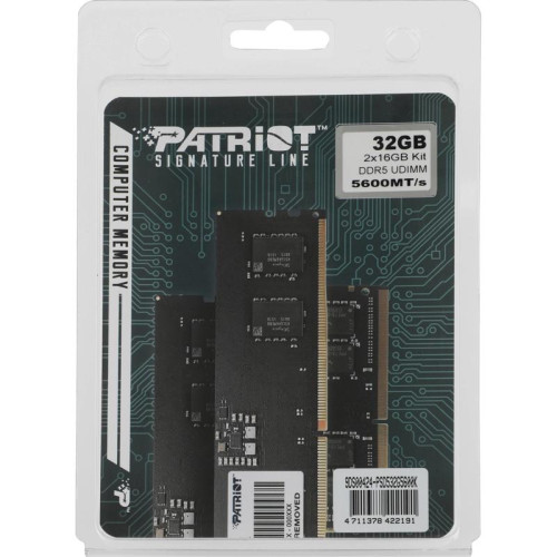 Память DDR5 2x16Gb 5600MHz Patriot PSD532G5600K Signature RTL PC5-44800 CL46 DIMM 288-pin 1.1В Ret
