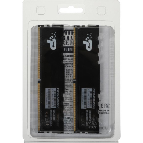 Память DDR5 2x32GB 4800MHz Patriot PSP564G4800KH1 Signature Premium RTL PC5-38400 CL40 DIMM 288-pin 1.1В kit single rank с радиатором Ret