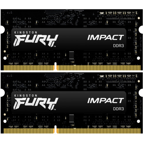 Память оперативная/ Kingston 8GB 1600MHz DDR3LCL9SODIMM(Kit of 2) 1.35V FURY Impact