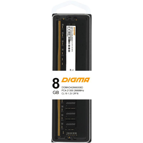 Оперативная память DDR4 8Gb 2666MHz Digma DGMAD42666008D RTL PC4-21300 CL19 DIMM 288-pin 1.2В dual rank Ret [DGMAD42666008D]