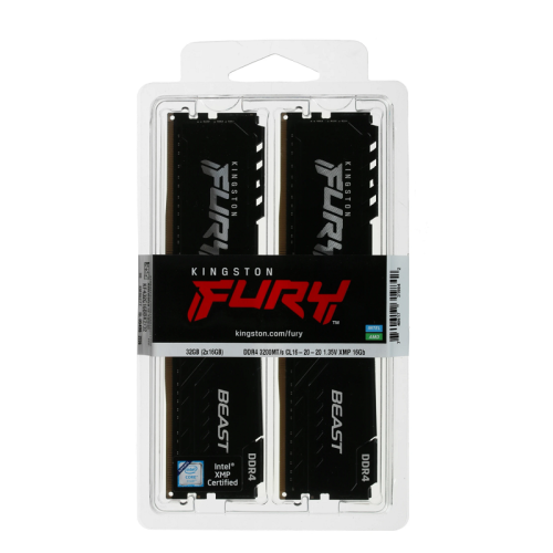Память оперативная/ Kingston 32GB 3200MT/s DDR4 CL16 DIMM (Kit of 2) 1Gx8 FURY Beast Black (Select Regions ONLY) Память оперативная/ Kingston 32GB 3200MT/s DDR4 CL16 DIMM (Kit of 2) 1Gx8 FURY Beast Black (Select Regions ONLY)