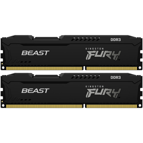 Память оперативная/ Kingston 16GB 1866MHz DDR3 CL10 DIMM(Kit of 2)FURYBeast Black