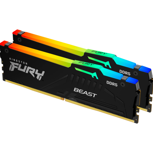 Память оперативная/ Kingston 32GB 5200MT/s DDR5 CL40 DIMM (Kit of 2) FURY Beast RGB