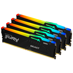 Память оперативная Kingston 64GB 5200MT/s DDR5 CL40 DIMM (Kit of 4) FURY Beast RGB XMP
