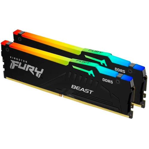 Память оперативная/ Kingston 32GB 5600MHz DDR5 CL40 DIMM (Kit of 2) FURY Beast RGB XMP