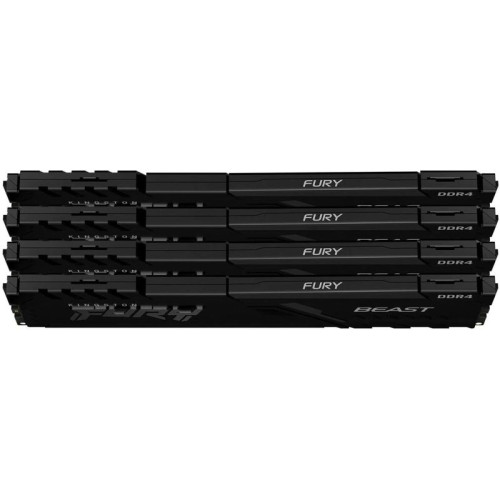 Память оперативная/ Kingston 128GB 3600MT/s DDR4 CL18 DIMM (Kit of 4) FURY Beast Black