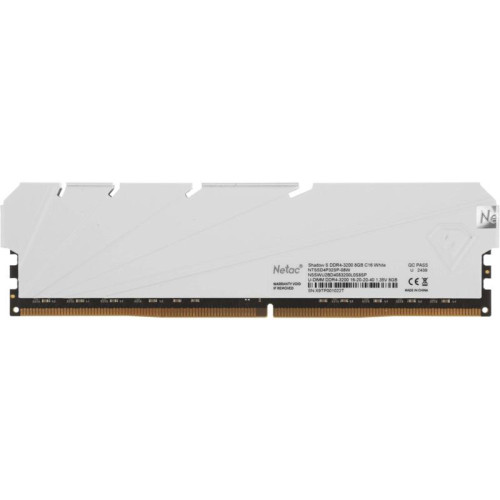 Оперативная память DDR4 8GB 3200MHz Netac NTSSD4P32SP-08W Shadow S RTL PC4-25600 CL16 DIMM 288-pin 1.35В Intel с радиатором Ret [NTSSD4P32SP-08W]