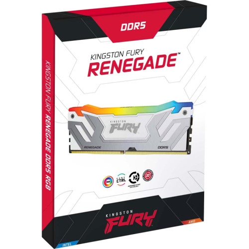 Память оперативная/ Kingston 48GB 8400MT/s DDR5 CL40 CUDIMM (Kit of 2) FURY Renegade RGB White XMP