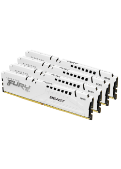 Память оперативная/ Kingston 128GB 5200MT/s DDR5 CL40 DIMM (Kit of 4) FURY Beast White XMP