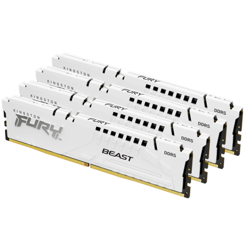 Память оперативная/ Kingston 128GB 5200MT/s DDR5 CL40 DIMM (Kit of 4) FURY Beast White XMP