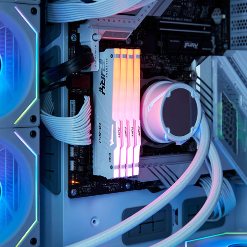 Память оперативная/ Kingston 32GB 5600MT/s DDR5 CL36 DIMM (Kit of 2) FURY Beast White RGB EXPO