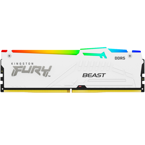 Память оперативная Kingston 32GB 6400MT/s DDR5 CL32 DIMM FURY Beast White RGB XMP