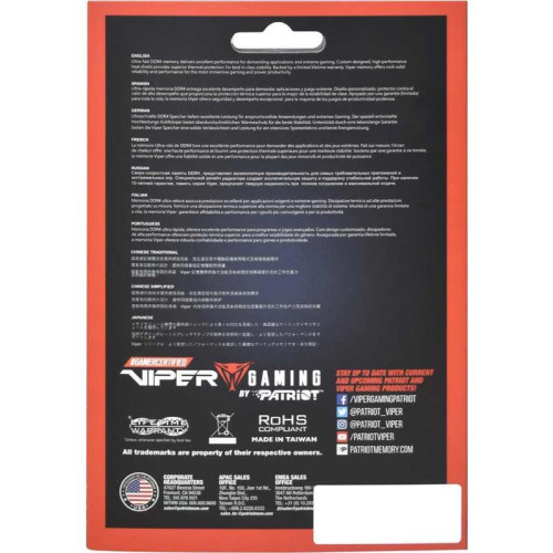 Оперативная память DDR4 2x16Gb 3600MHz Patriot PVE2432G360C0K Viper Elite II RTL Gaming PC4-28800 CL20 DIMM 288-pin 1.35В kit с радиатором Ret [PVE2432G360C0K]