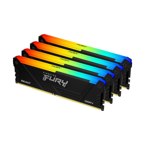 Память оперативная/ Kingston 128GB 2666MT/c DDR4 CL16 DIMM (Kit of 4) FURY Beast RGB