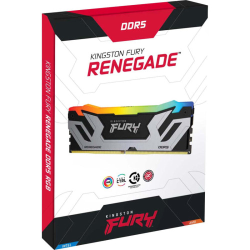 Память оперативная/ Kingston 24GB 8400MT/s DDR5 CL40 CUDIMM FURY Renegade RGB Silver XMP