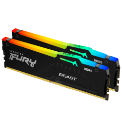 Память оперативная/ Kingston 64GB 5600MT/s DDR5 CL40 DIMM (Kit of 2) FURY Beast RGB XMP