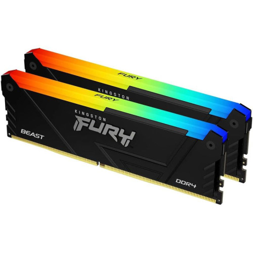 Оперативная память DDR4 2x32GB 3200MHz Kingston KF432C16BB2AK2/64 Fury Beast RGB RTL Gaming PC4-25600 CL16 DIMM 288-pin 1.35В dual rank с радиатором Ret [KF432C16BB2AK2/64]