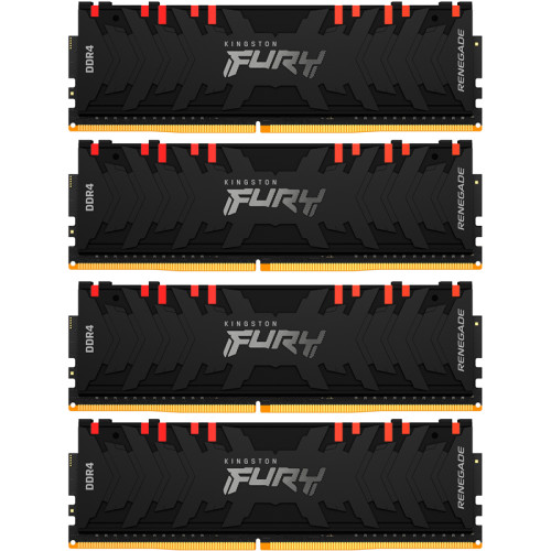 Память оперативная/ Kingston 64GB3600MHz DDR4 CL16DIMM (Kit of4)1Gx8 FURYRenegadeRGB