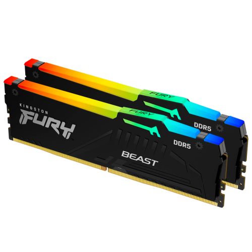 Память оперативная/ Kingston 16GB 5600MT/s DDR5 CL36 DIMM (Kit of 2) FURY Beast RGB EXPO