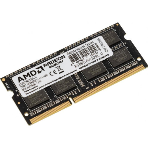 Оперативная память DDR3L 8Gb 1600MHz AMD R538G1601S2SL-U RTL PC3-12800 CL11 SO-DIMM 204-pin 1.35В Ret [R538G1601S2SL-U]