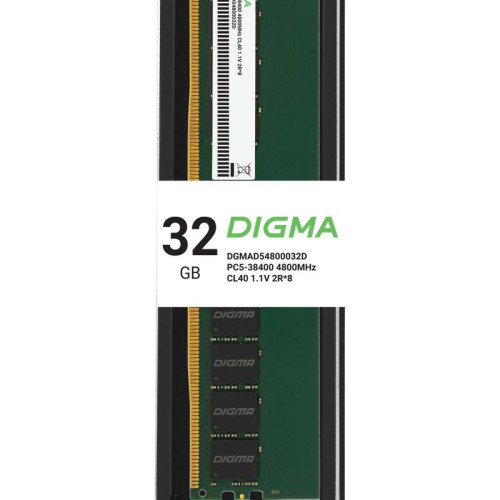 Оперативная память DDR5 32GB 4800MHz Digma DGMAD54800032D RTL PC5-38400 CL40 DIMM 288-pin 1.1В dual rank Ret [DGMAD54800032D]