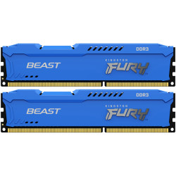 Память оперативная/ Kingston 8GB 1600MHz DDR3 CL10 DIMM(Kit of 2) FURY BeastBlue