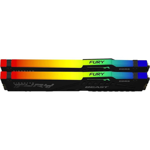 Память оперативная/ Kingston 16GB 5600MT/s DDR5 CL36 DIMM (Kit of 2) FURY Beast RGB EXPO