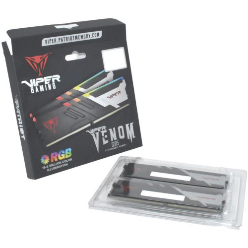 Оперативная память DDR5 2x16Gb 6400MHz Patriot PVVR532G640C32K Viper Venom RGB RTL Gaming PC5-51200 CL32 DIMM 288-pin 1.4В kit с радиатором Ret [PVVR532G640C32K]