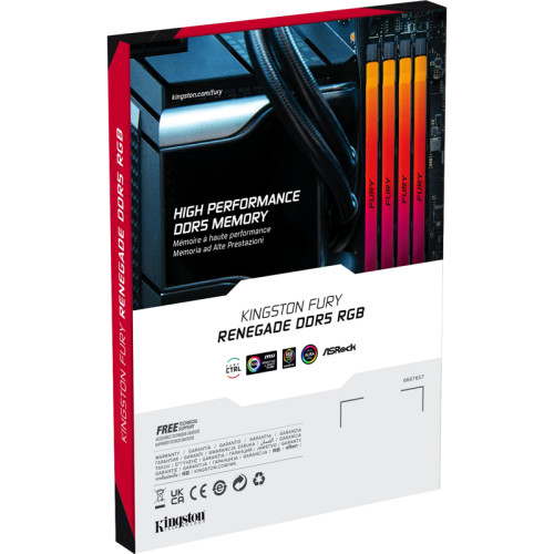 Память оперативная/ Kingston 16GB 7200MT/s DDR5 CL38 DIMM FURY Renegade RGB XMP