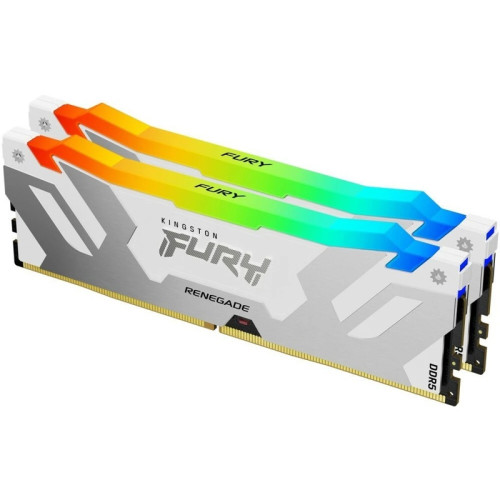 Память оперативная/ Kingston 32GB 6000MT/s DDR5 CL32 DIMM (Kit of 2) FURY Renegade RGB White XMP