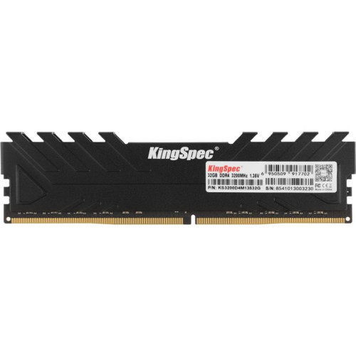 Оперативная память DDR4 32GB 3200MHz Kingspec KS3200D4M13532G RTL PC4-25600 CL19 DIMM 288-pin 1.2В single rank с радиатором Ret [KS3200D4M13532G]