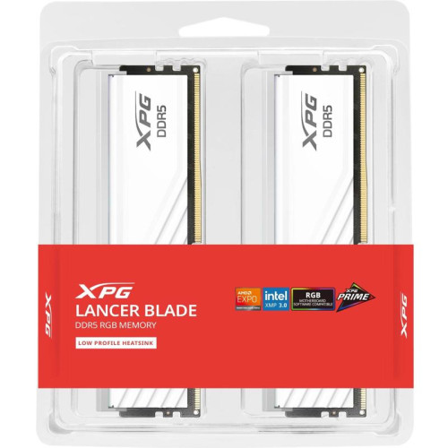 Память DDR5 2x16GB 6000MHz A-Data AX5U6000C3016G-DTLABRWH XPG Lancer RGB RTL PC5-48000 CL30 DIMM 288-pin 1.35В kit dual rank с радиатором Ret