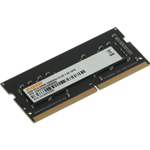 Оперативная память DDR4 8Gb 3200MHz Digma DGMAS43200008S RTL PC4-25600 CL22 SO-DIMM 260-pin 1.2В single rank Ret [DGMAS43200008S]