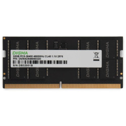 Оперативная память DDR5 32GB 4800MHz Digma DGMAS54800032D RTL PC5-38400 CL40 SO-DIMM 262-pin 1.1В dual rank Ret [DGMAS54800032D]