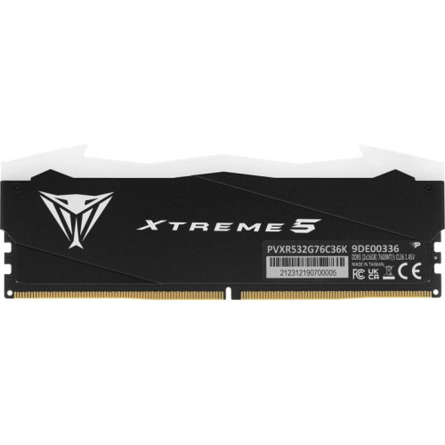 Оперативная память DDR5 2x16Gb 7600MHz Patriot PVXR532G76C36K Viper XTREME RGB RTL Gaming PC5-60800 CL36 DIMM 288-pin 1.45В с радиатором Ret [PVXR532G76C36K]