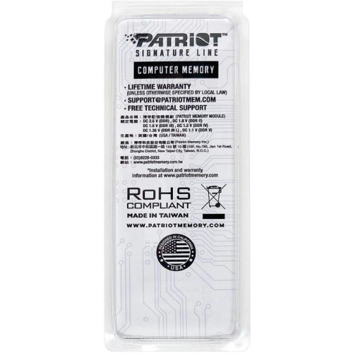 Оперативная память DDR5 16GB 5600MHz Patriot PSD516G560081S Signature RTL PC5-44800 CL46 SO-DIMM 262-pin 1.1В single rank Ret [PSD516G560081S]